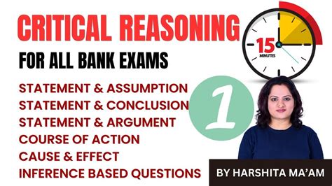 CRITICAL REASONING CLASS 1 Critical Reasoning For Bank Exam By