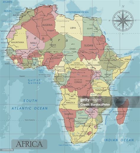 Detailed Africa Political Map In Mercator Projection High Res Vector