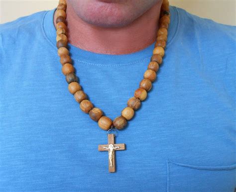 Wood Cross Necklace For Men Faith Cross Necklace Etsy