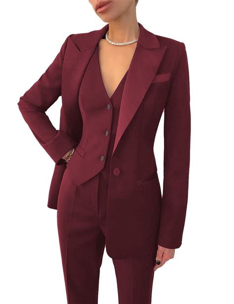 Burgundy Pant Suit For Women Three Piece Suit Womens Wedding Etsy