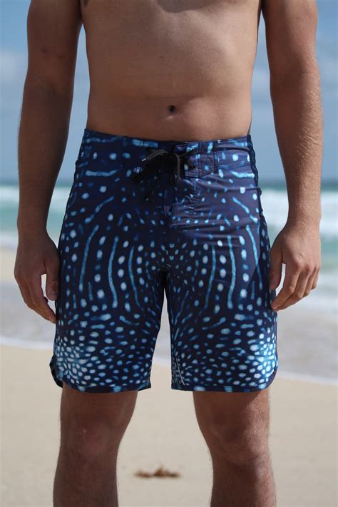 Mens Whale Shark 4 Way Stretch Eco Surf Boardshorts Ningaloo Swimwear