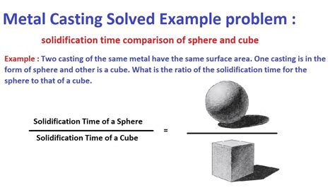 Metal Casting Solidification Time Calculation Chvorinov S Rule Solved