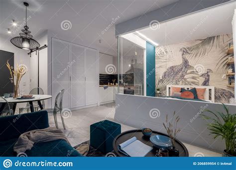 Amazing Studio Apartment With Nice Lighting Stock Photo Image Of