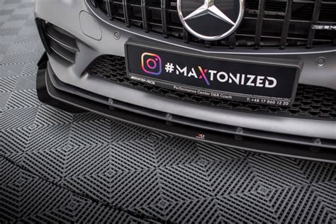 Maxton Design Street Pro Front Splitter Flaps Mercedes Benz C43 Amg Coupe C205 Facelift