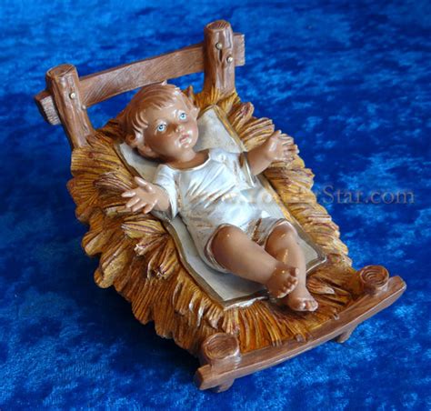 Baby Jesus w Crib - 12" Scale Fontanini Nativity Infant Jesus 72913 ...