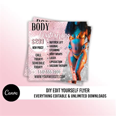 Diy Body Contouring Flyer Body Sculpting Flyer Body Contour Flyer Instagram Social Media