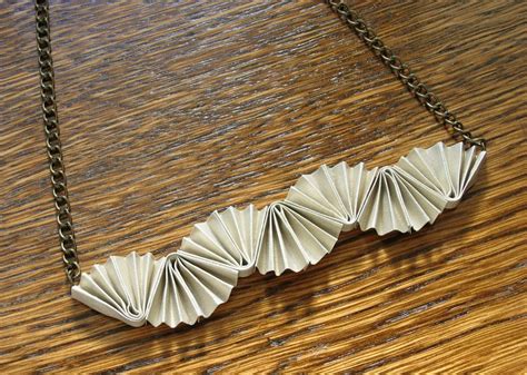 Folded Paper Necklace Paper Jewelry Diy Statement Necklace Diy Necklace