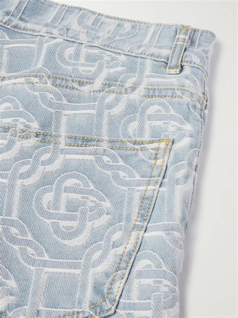 Casablanca Straight Leg Logo Jacquard Jeans Blue Casablanca