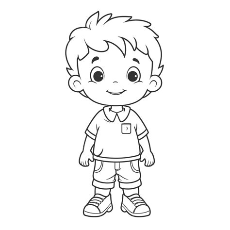 Little Boy Coloring Page Outline Sketch Drawing Vector, Wing Drawing ...