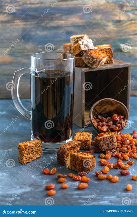 Kvass Is A Traditional Russian Drink In A Glass Stock Image Image Of