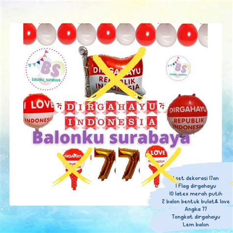 Jual Paket Dekorasi Balon Dirgahayu Ri Hut Ri Balon Agustus