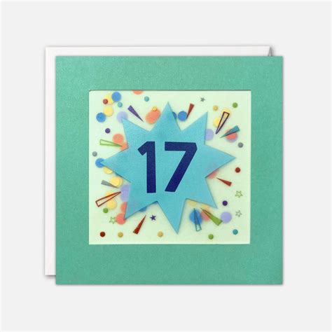 Age 17 Star Birthday Card With Paper Confetti Paper Shakies By James