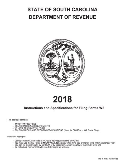 South Carolina Department Of Revenue Fillable Forms 2018 2019 Fill Out