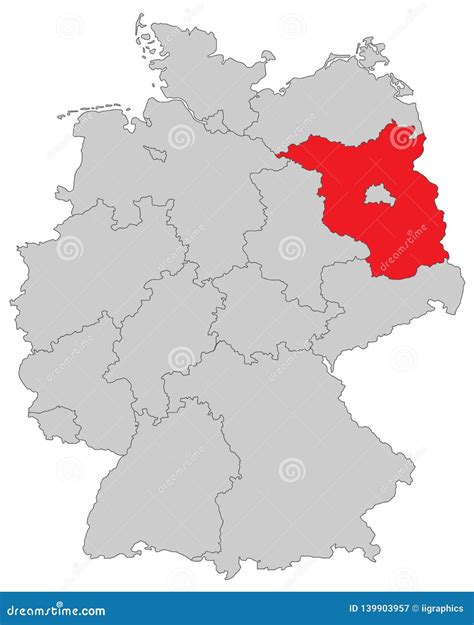 Germany - Map of Germany - `Brandenburg` - High Detailed Stock Vector ...