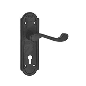 Turnberry LoB Lock Door Handles Pair Black | Lock Door Handles | Screwfix.com