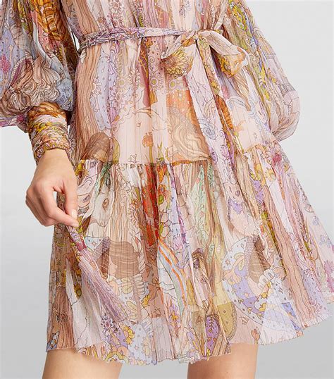 Zimmermann High Neck Mini Dress Harrods In