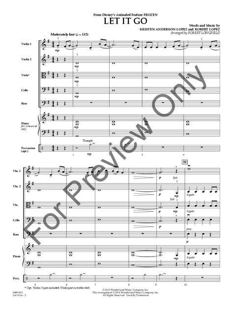 Let It Go Frozen Sheet Music Violin