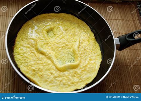 Homemade Scrambled Eggs In A Frying Pan Stock Image Image Of Closeupn Care 131666021