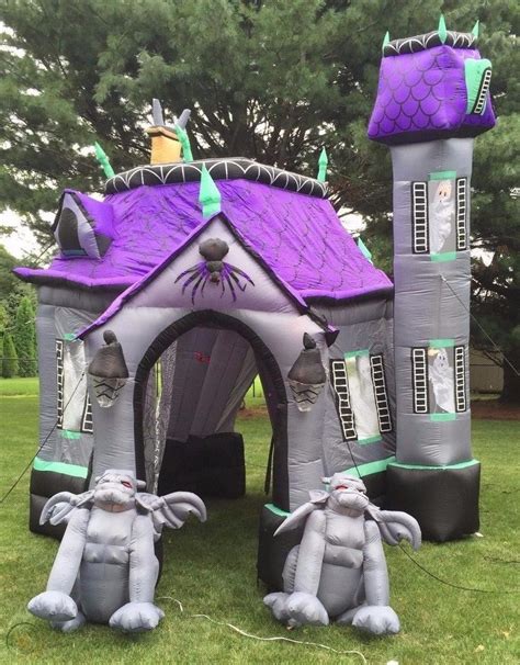 Gemmy Halloween Prop Inflatable Haunted House Bounce House Castle