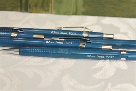 Lot 5 Vintage Old Style Pentel P207 07mm Mechanical Pencil Blue From