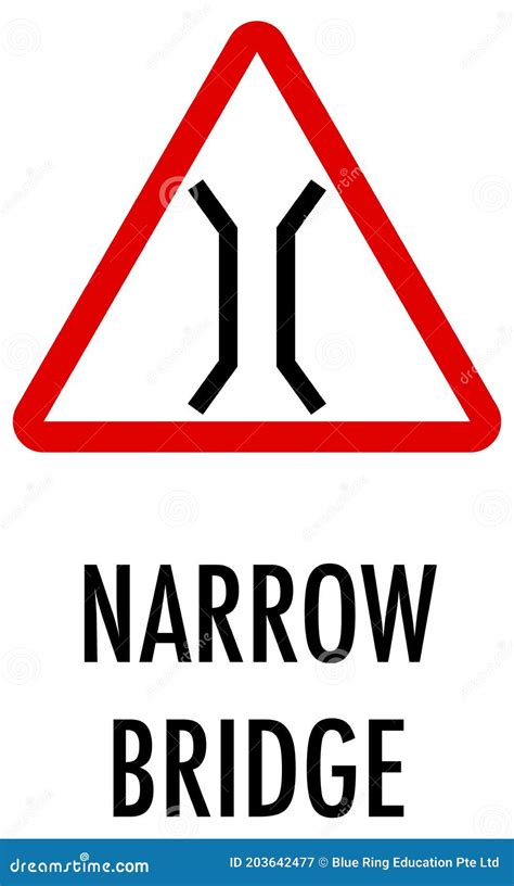 Narrow Bridge Sign Transparent Icon. Narrow Bridge Sign Symbol D ...