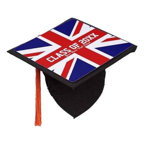 British Union Jack flag class of graduation party Graduation Cap Topper ...