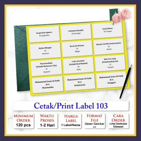 Jual Cetak Stiker Label Nama Undangan 103 Shopee Indonesia