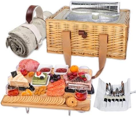 Picnic Time Highlander Deluxe Picnic Basket For Wicker Picnic Basket