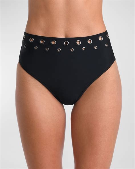 L Agence Vanessa Grommet High Waist Bikini Bottoms Neiman Marcus