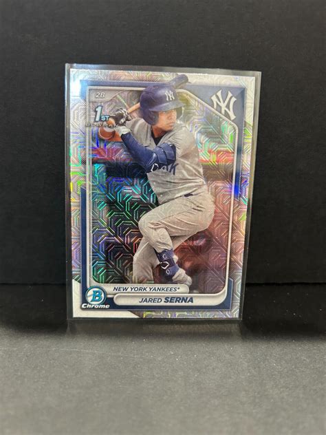 2024 Bowman Chrome Mega Box Jared Serna Mojo Refractor Yankees 1st BCP