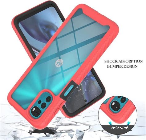 Coque Rouge Pour Motorola Moto G22 Moto E32 Etui Transparent Antichoc