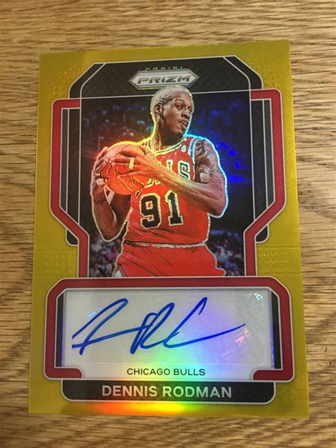 Dennis Rodman Gold Panini Prizm Basketball Auto