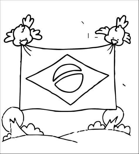 Imprimir Bandeira Do Brasil Para Colorir Educação Infantil