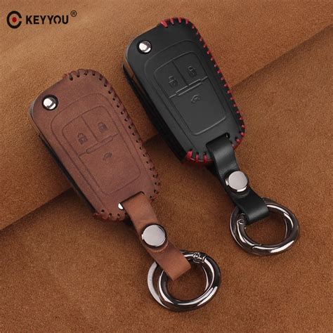 Keyyou Leather Protecting Key Case Cover Fob Holder For Chevrolet Cruze