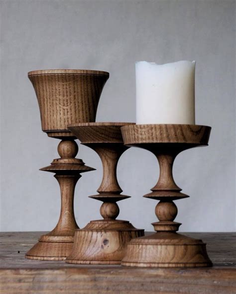 Wood Turned Candle Holders Wooden Pillar Candle Holders Wood Candles