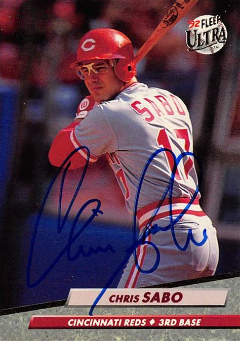 Chris Sabo autographed baseball card (Cincinnati Reds) 1992 Fleer Ultra ...