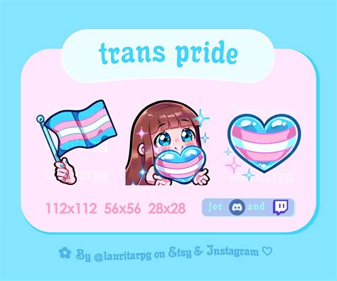 Trans Pride Emotes For Twitch And Discord Lgbtqia Emotes Etsy Trans Pride Heart Emote