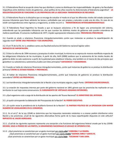 Parcial Federalismo Polistico Y Fiscal En Argentina El