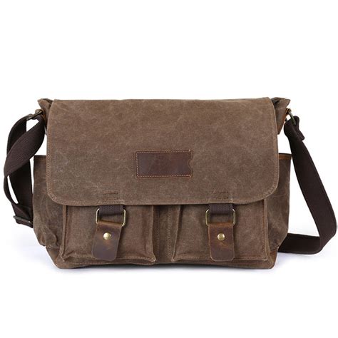 Waxed Canvas Messenger Bags For Men Vintage Shoulder Bag For Men Iwalletsmen