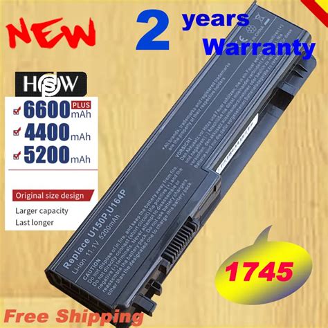 HSW Replace 11 1v 4400mAh Laptop Battery 312 0186 U164P N855P For Dell