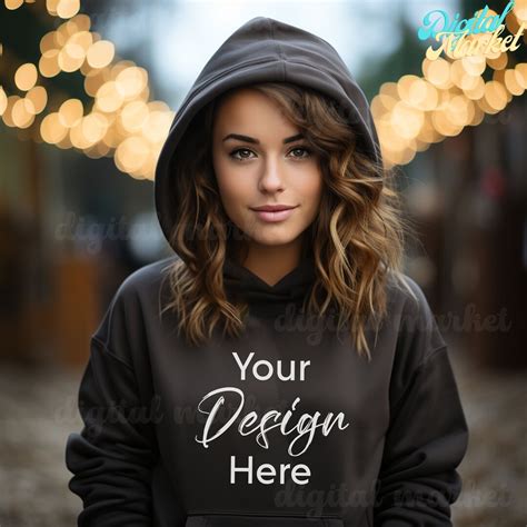 Gildan 18500 Mockup Gildan Black Hoodie Mockup Oversized Etsy