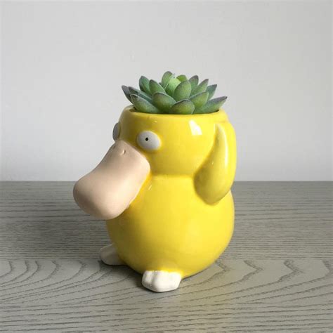 Psyduck Flower Pot Plant Pot Ceramic Vase Planter Ornaments Etsy