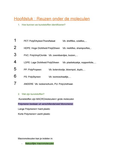 Reuzen Onder De Moleculen Organische Chemie Hogent Studocu