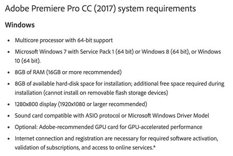 Adobe Premiere Pro Cc Minimum System Requirements Jawerstory