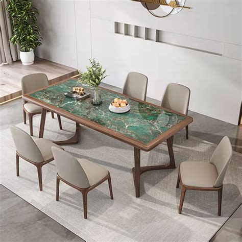 Rectangular Modern Dining Table Set 1 4 7 Pcs Dinette Set With Solid Wood Frame 7 Pieces Gold