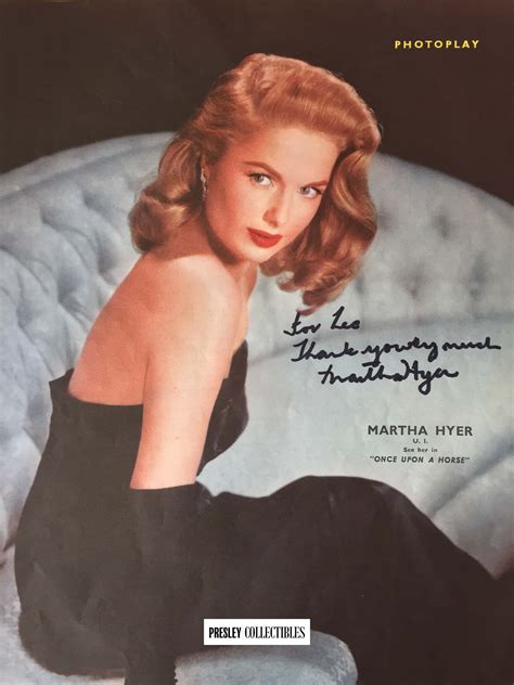 Martha Hyer Autograph For Sale Presley Collectibles