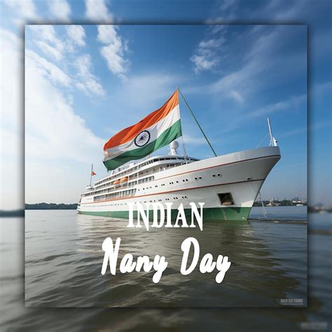 Premium PSD | Indian navy day with indian flag