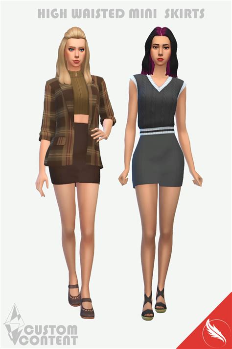 The Sims 4 High Waist Mini Skirt Cc