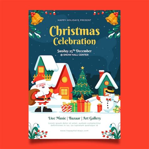 Premium Vector Christmas Season Vertical Poster Template