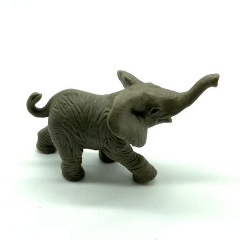 Safari | Toys | African Smiling Baby Gray Elephant Wildlife Figure ...